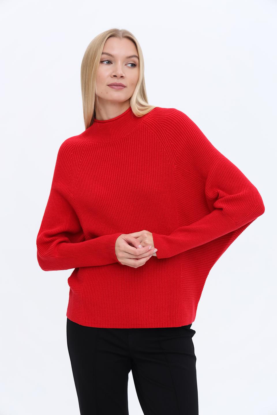 Пуловер Bianca красный с горлом