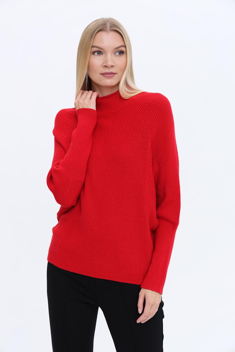Пуловер Bianca красный с горлом