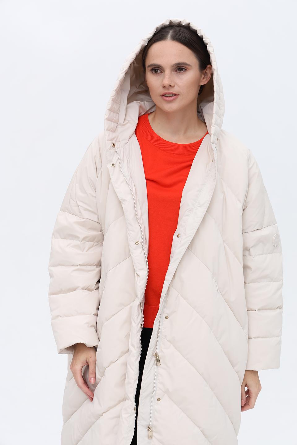 Пальто Marc Cain стеганое бежевое