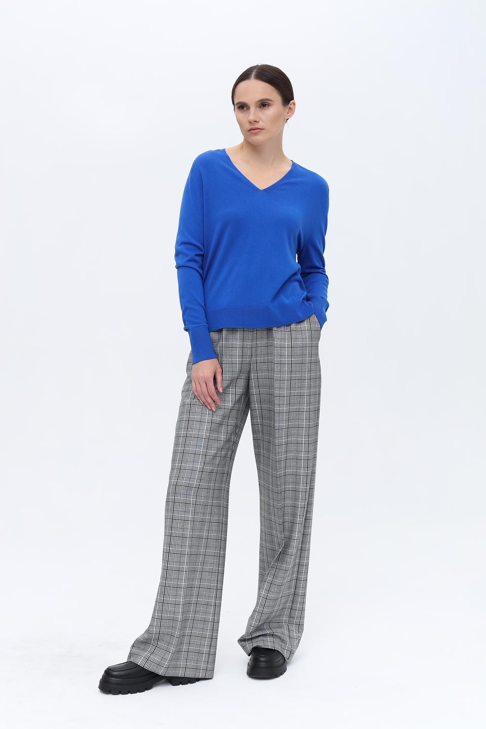 Пуловер Marc Cain V-образный вырез синий