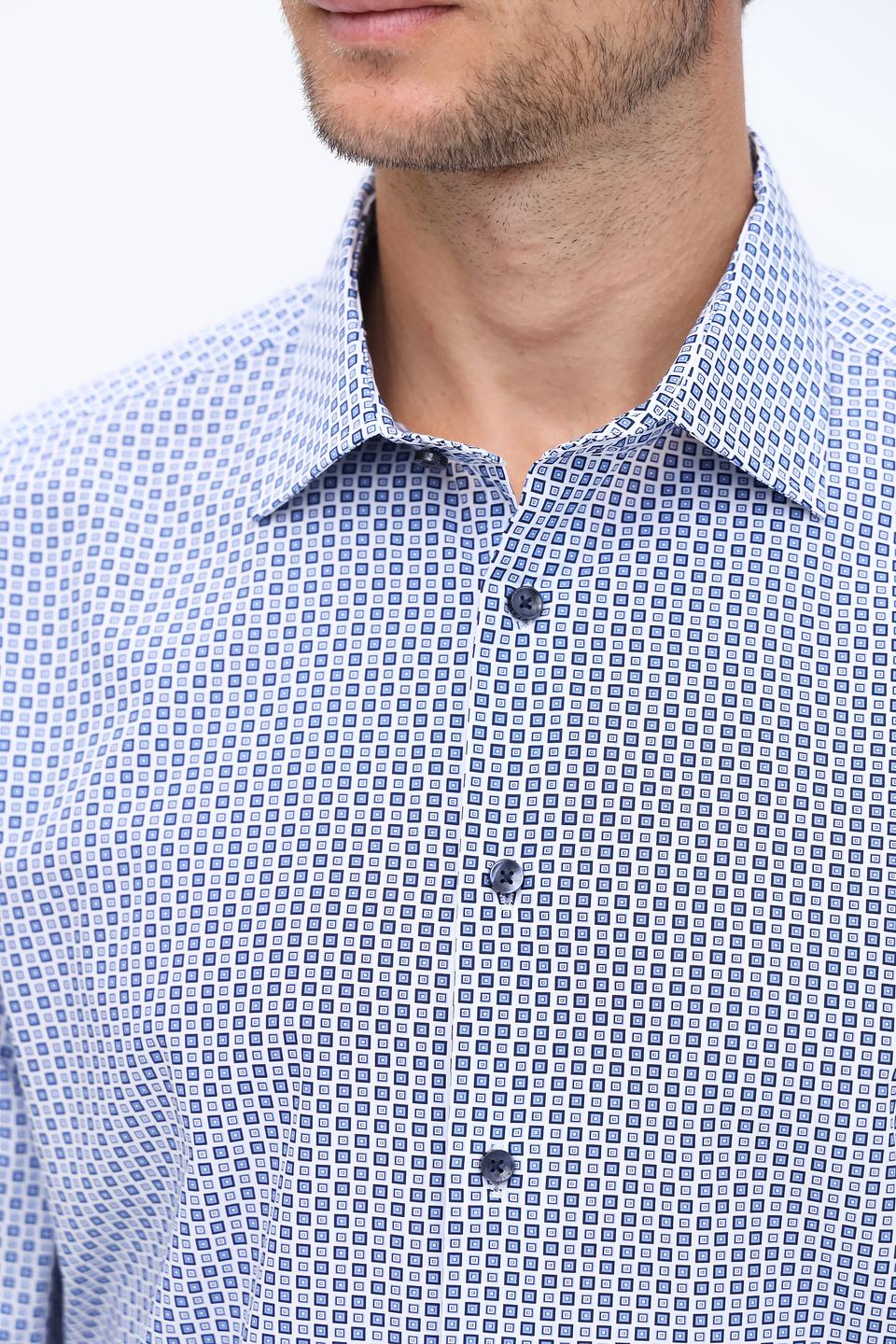 Рубашка Seidensticker с принтом голубой