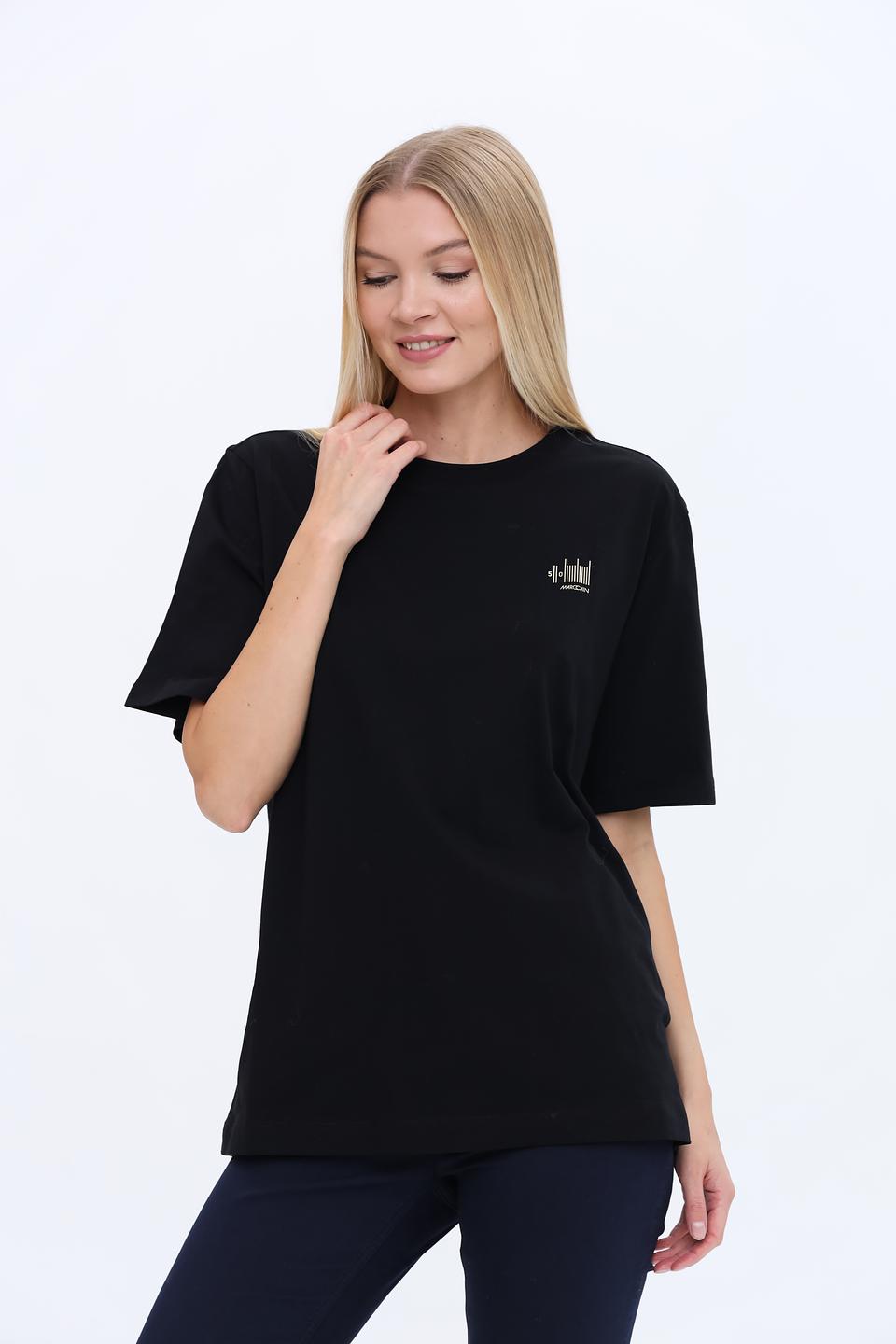 Футболка Marc Cain Collections чёрная с принтом