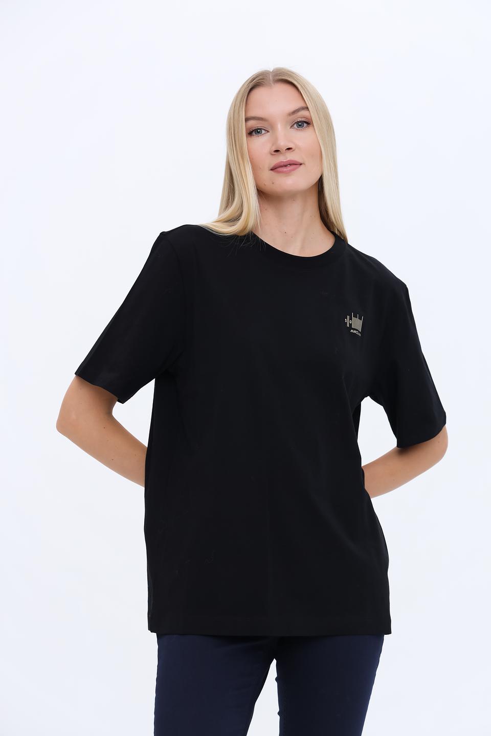 Футболка Marc Cain Collections чёрная с принтом