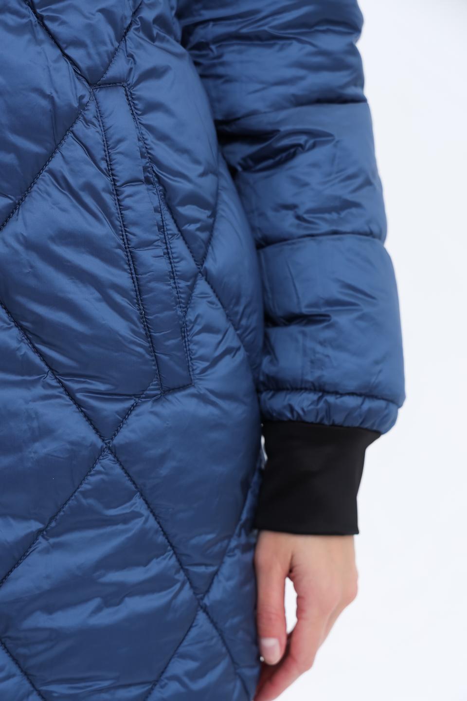 Пальто Lebek стеганое тёмно-синее