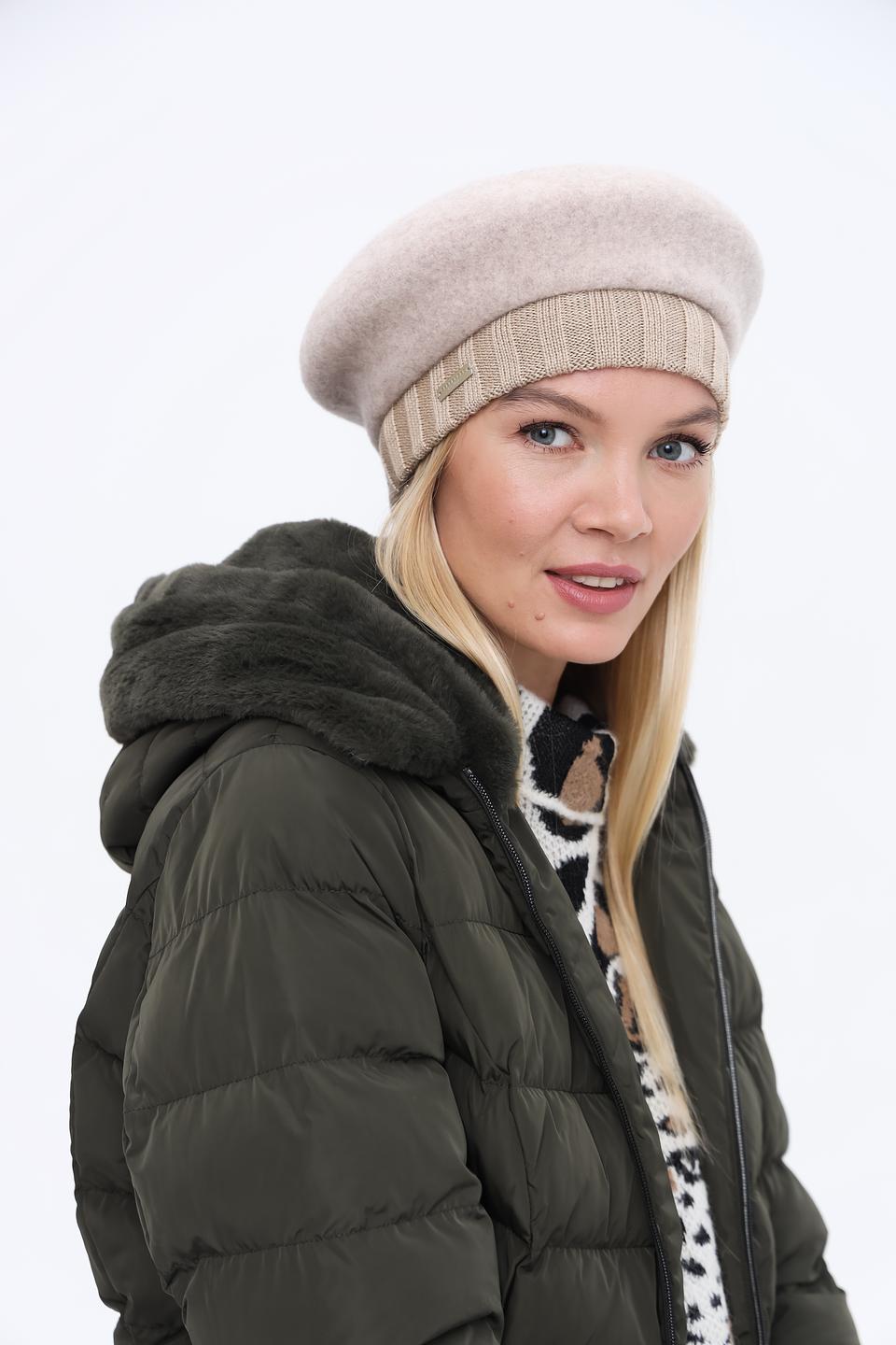 Берет Seeberger шерстяной бежевый