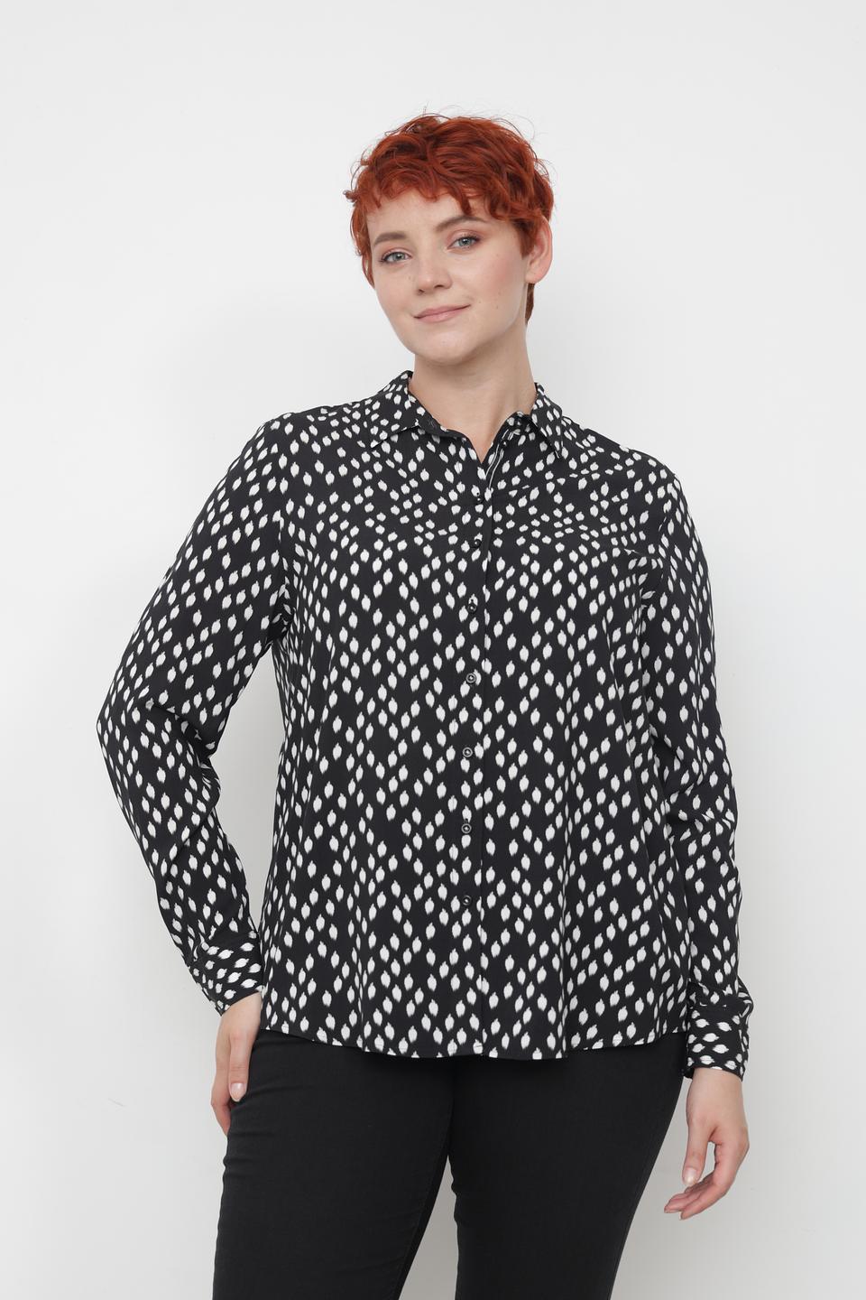 Рубашка Erfo с принтом чёрно-белый