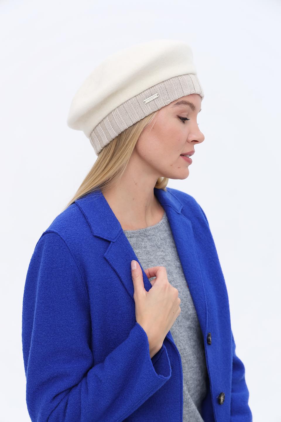 Берет Seeberger вязаный бежевый