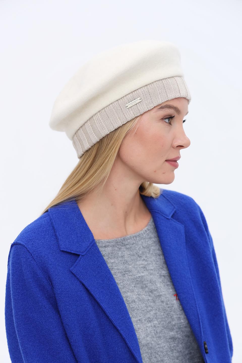 Берет Seeberger вязаный бежевый