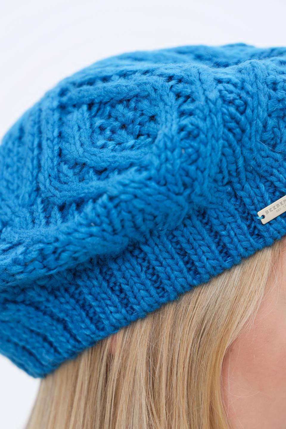 Берет Seeberger вязаный синий