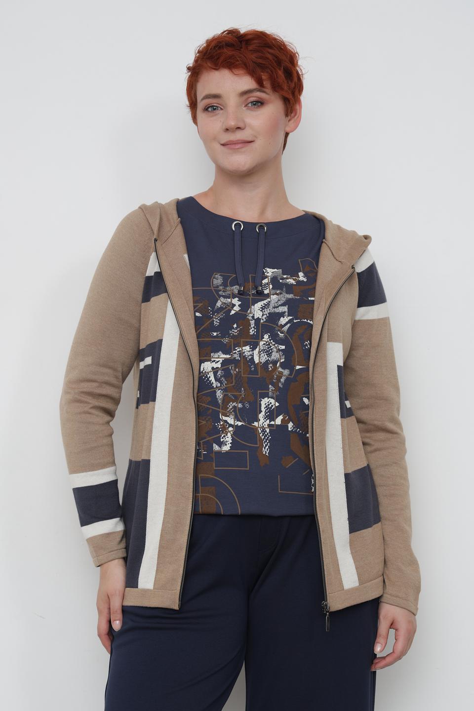 Жакет Lebek с полосками бежевый