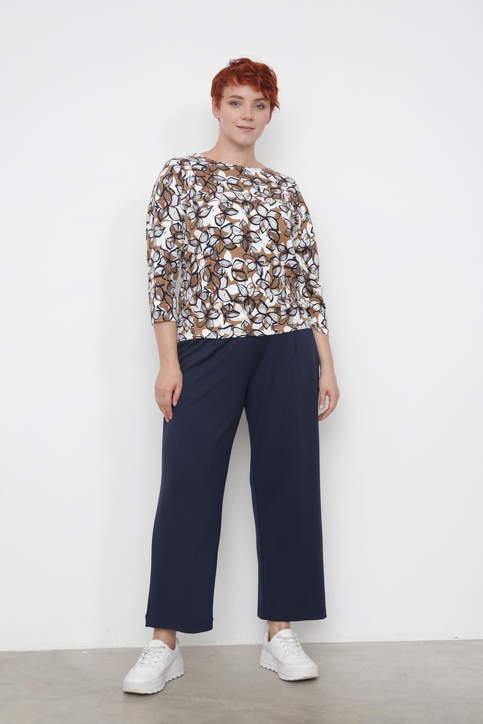 Лонгслив Lebek с цветочным принтом