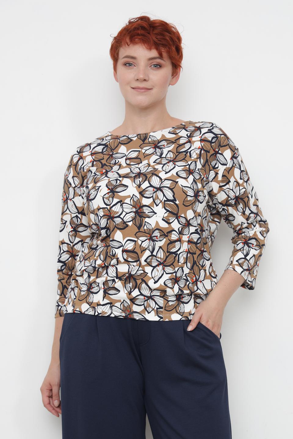 Лонгслив Lebek с цветочным принтом