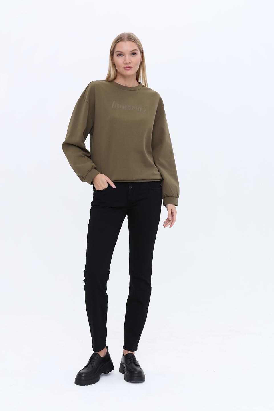 Пуловер Time Zone оверсайз хаки