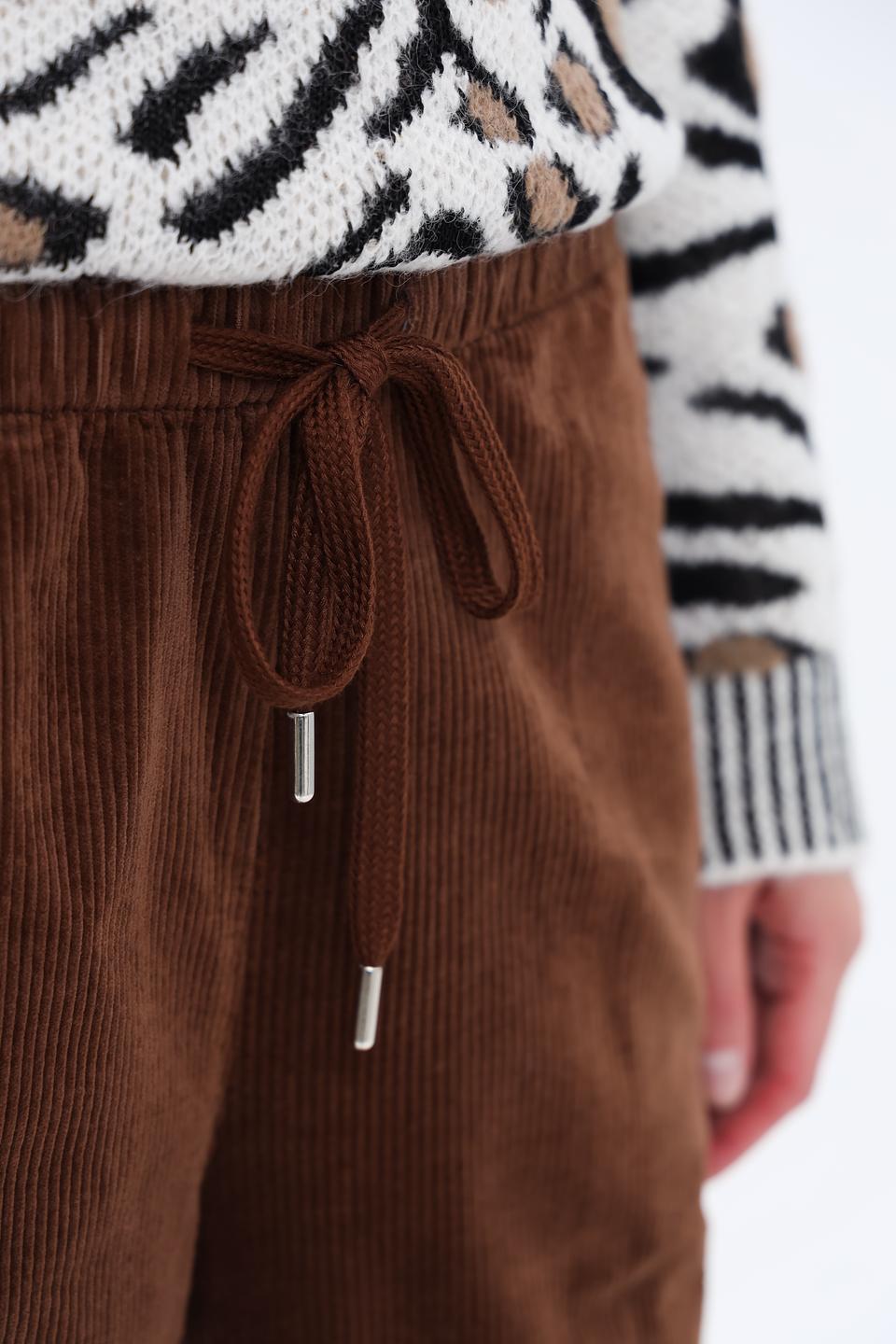 Брюки вельветовые Oui коричневые