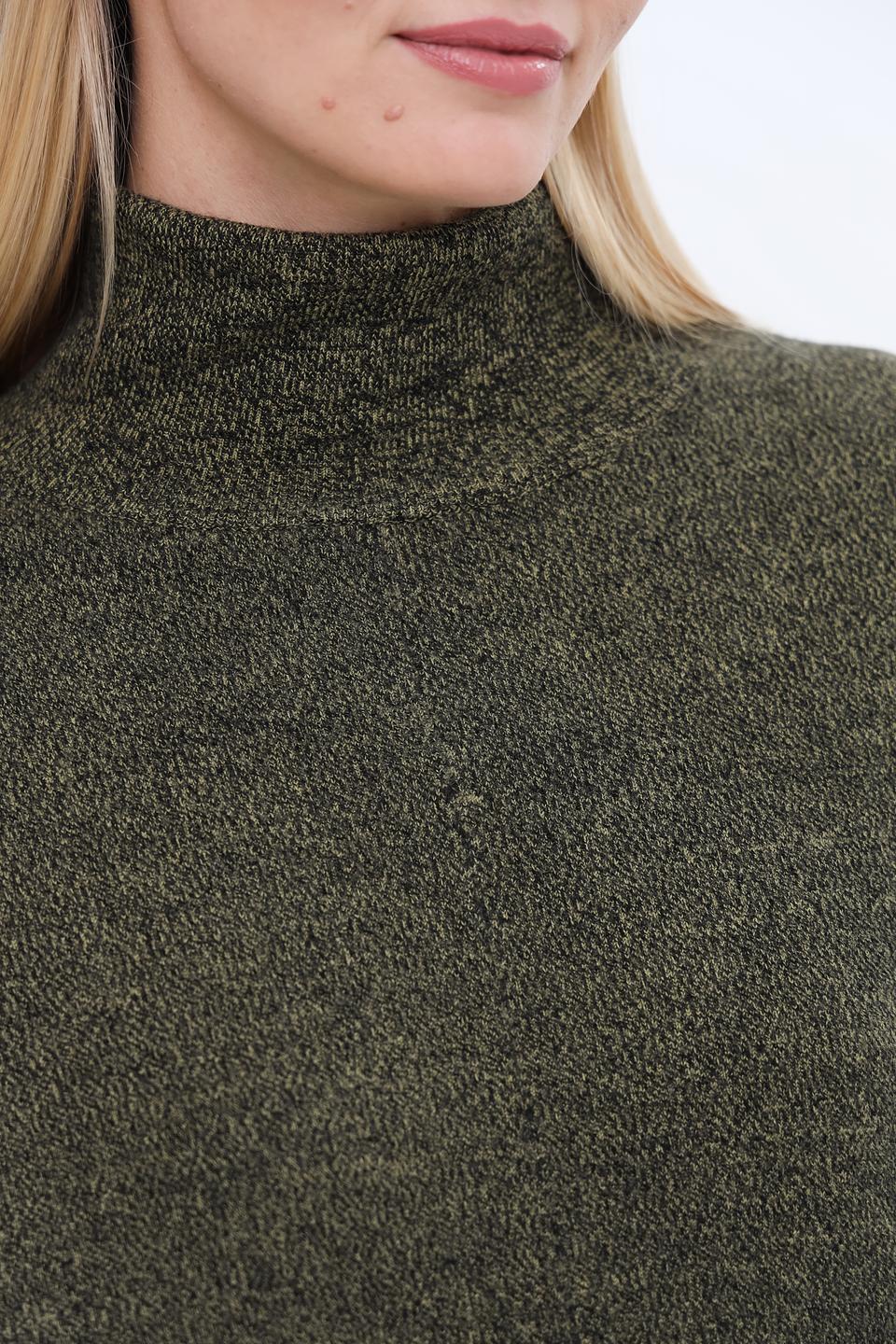 Платье UNQ шерсть хаки с черными вставками