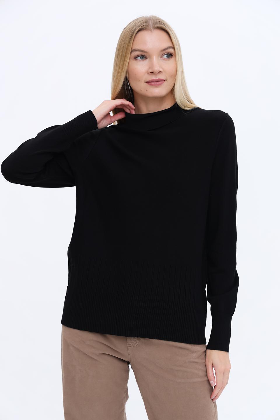 Пуловер Bianca чёрный с горлом