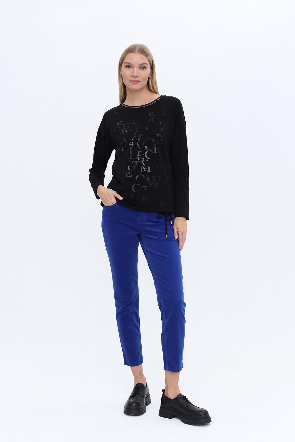 Лонгслив Bianca с принтом чёрный