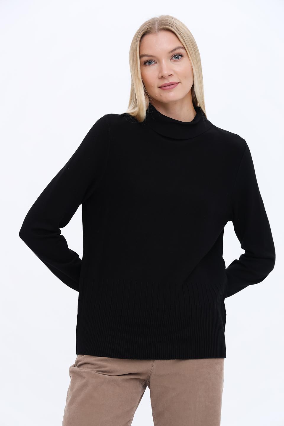 Пуловер Bianca чёрный с горлом