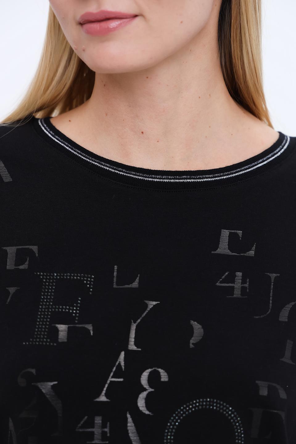 Лонгслив Bianca с принтом чёрный