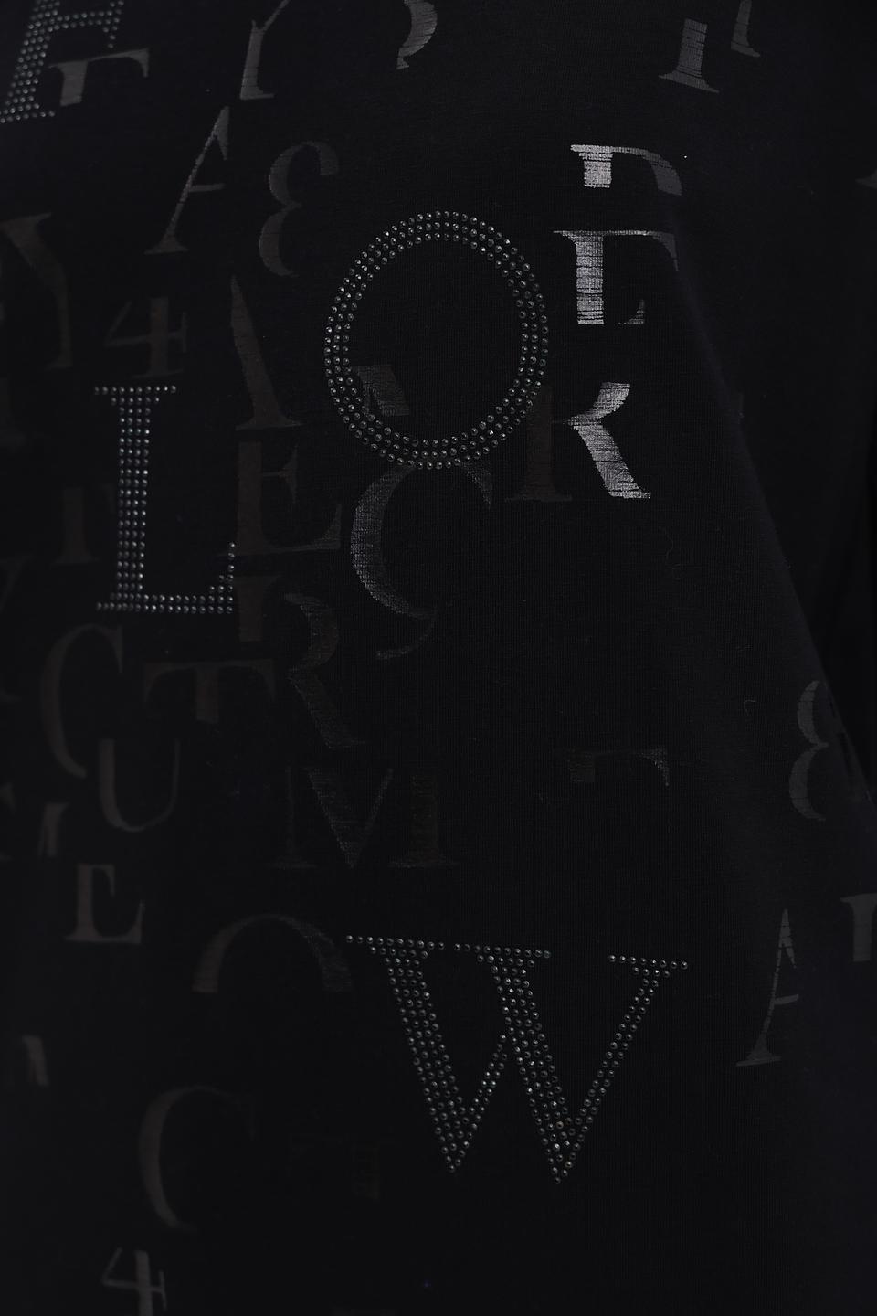 Лонгслив Bianca с принтом чёрный