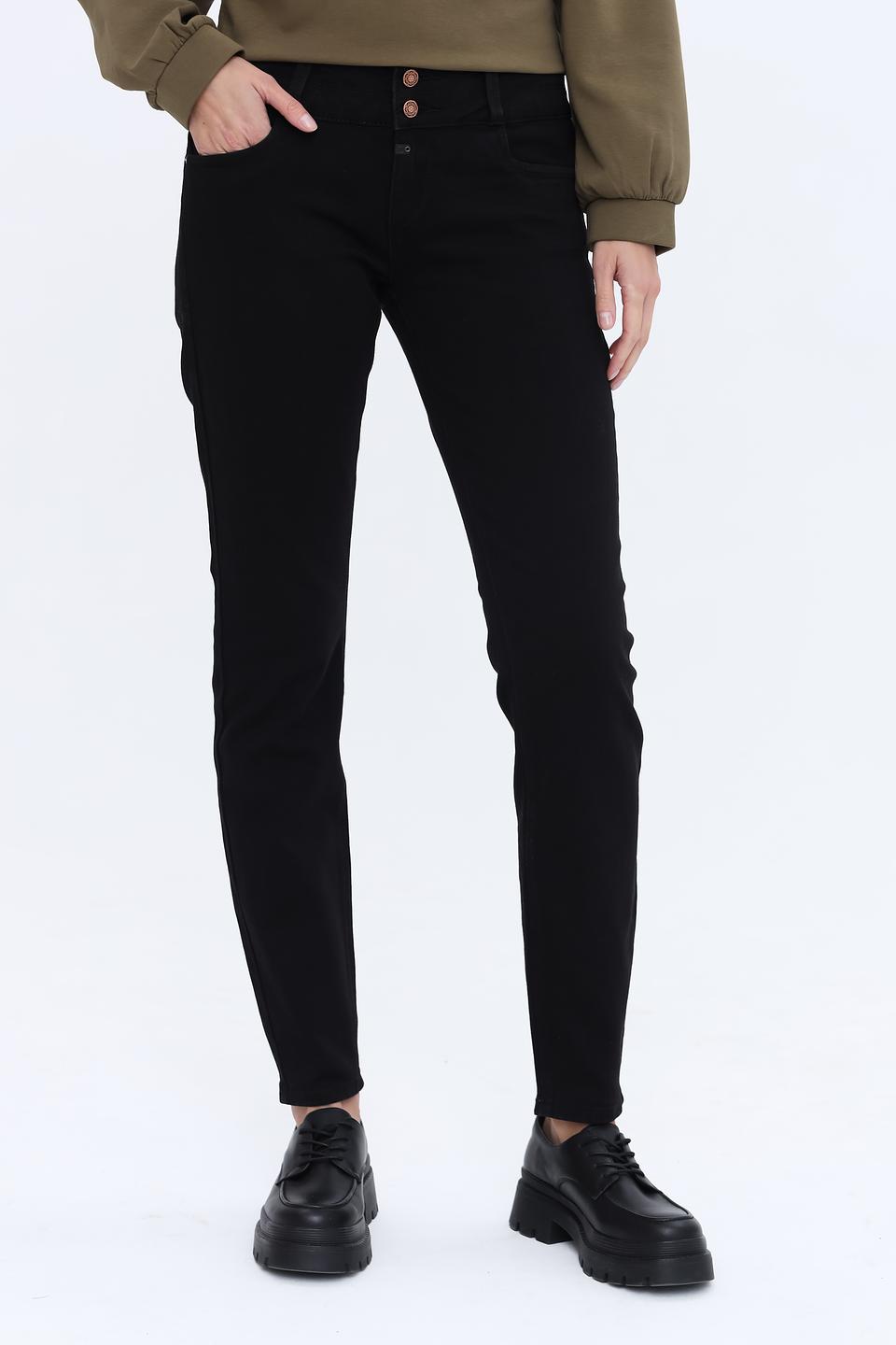 Джинсы Time Zone с высокой талией чёрные