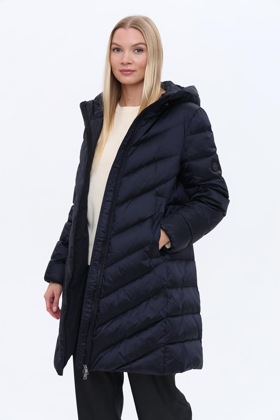 Пальто Marc Cain стеганое тёмно-синее