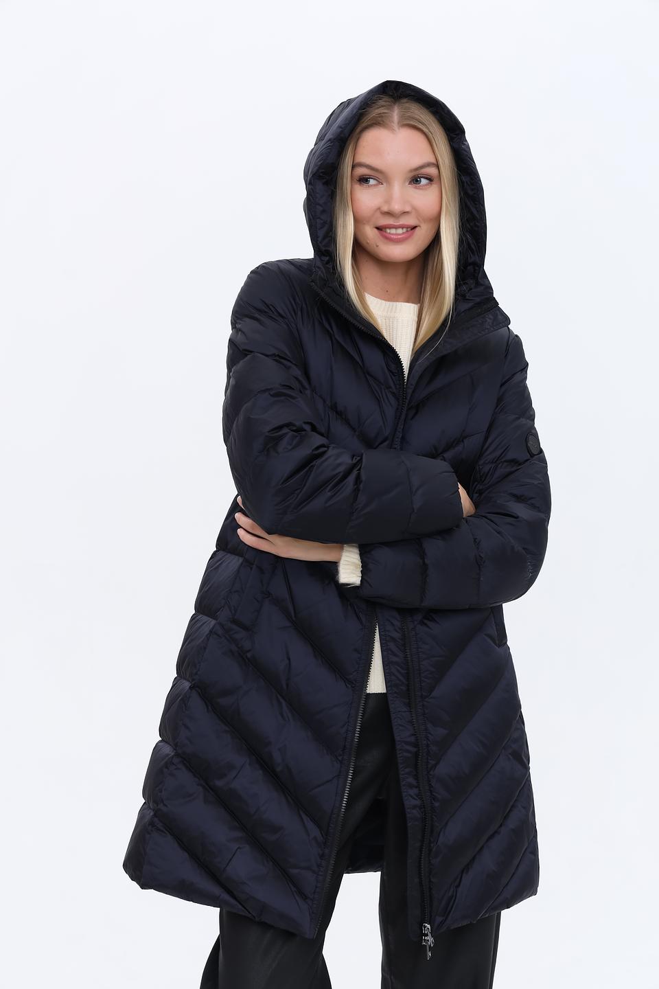 Пальто Marc Cain стеганое тёмно-синее