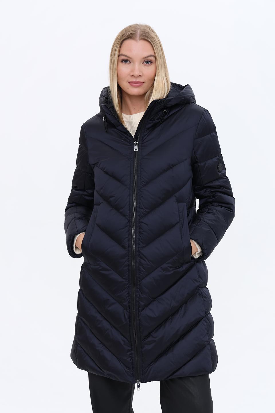 Пальто Marc Cain стеганое тёмно-синее