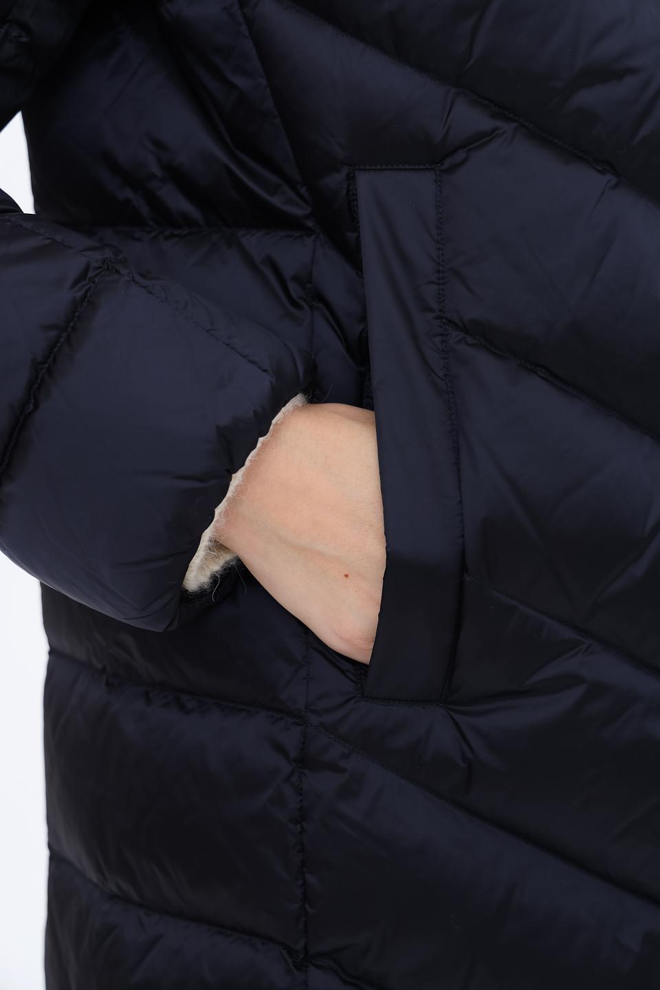 Пальто Marc Cain стеганое тёмно-синее