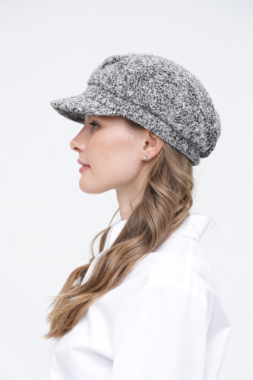 Кепка Bugatti в клетку серая