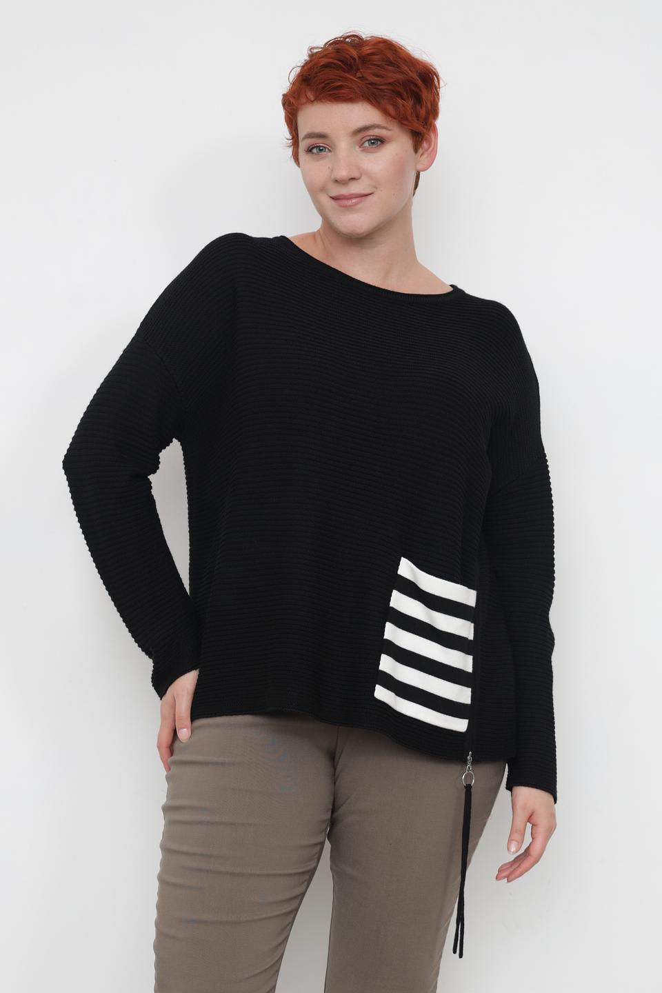 Пуловер Doris Streich чёрный с полосками