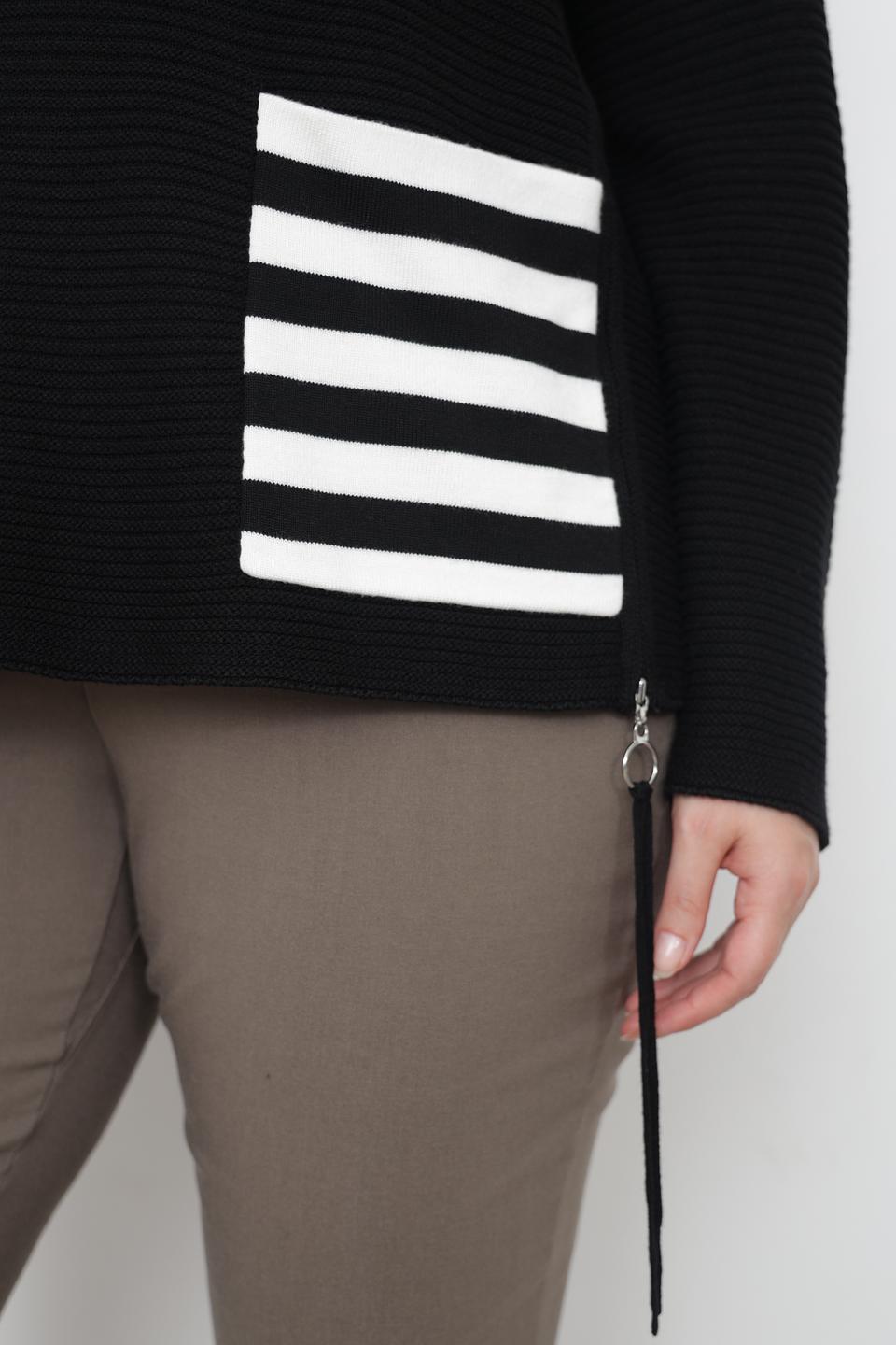 Пуловер Doris Streich чёрный с полосками