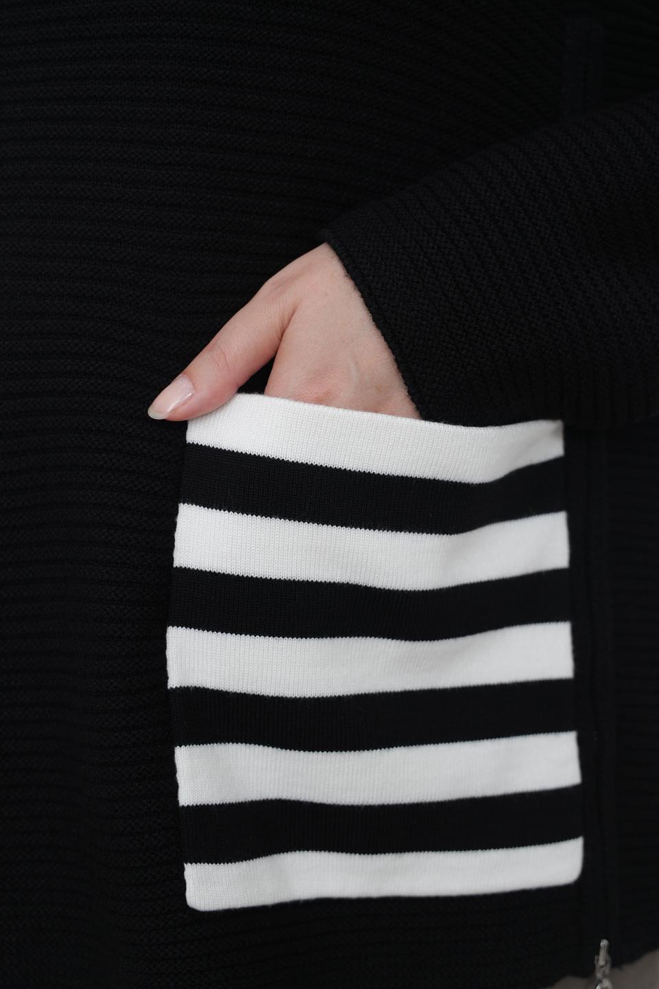 Пуловер Doris Streich чёрный с полосками