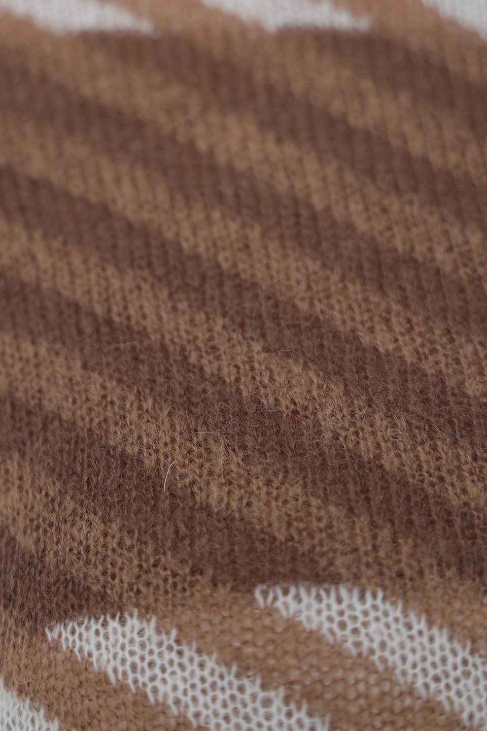 Пуловер Lebek в полоску бежевый