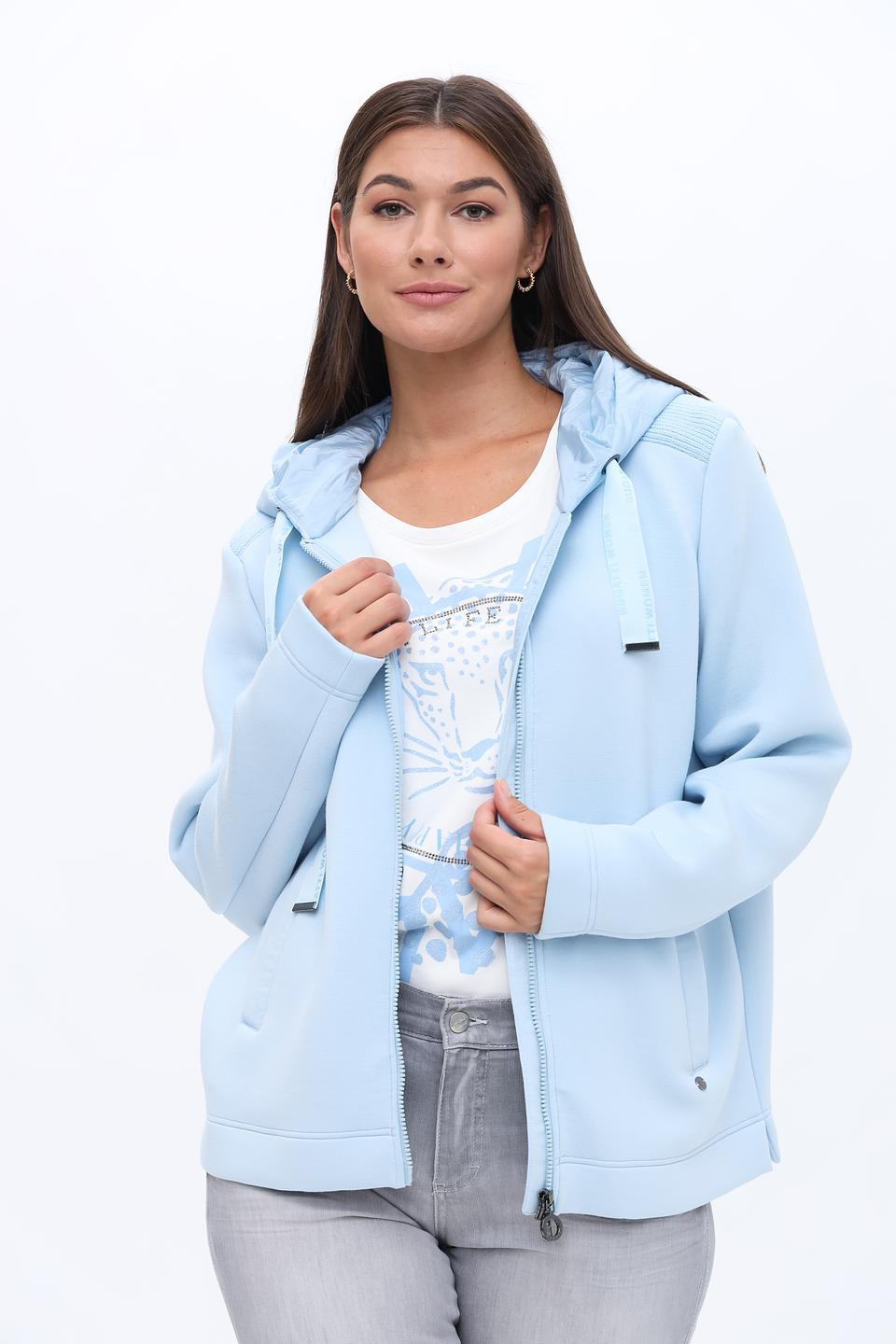 Толстовка Bugatti голубая на молнии