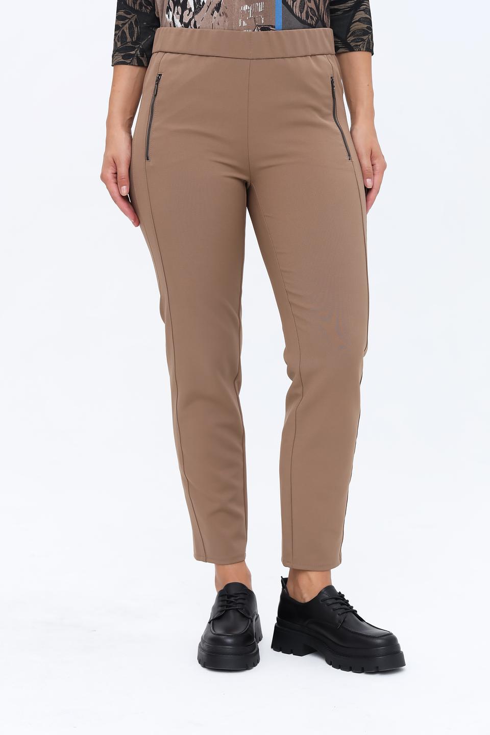 Брюки Frank Walder с молниями бежевые
