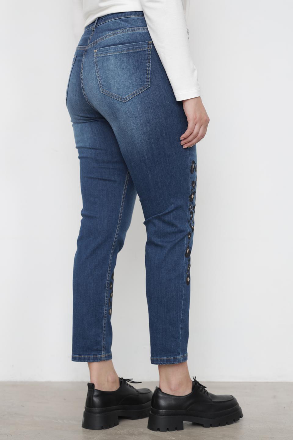 Джинсы Doris Streich с леопардовым принтом