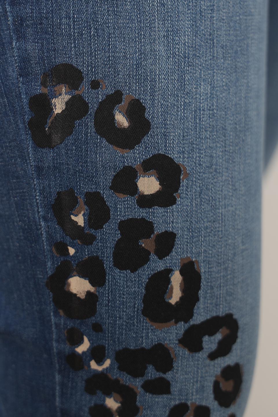 Джинсы Doris Streich с леопардовым принтом