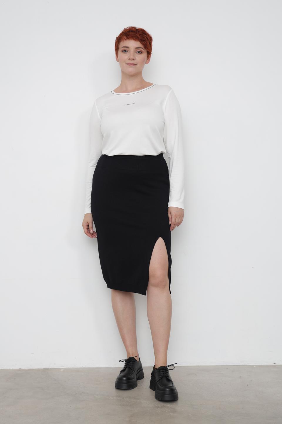 Юбка Samoon чёрная с разрезом