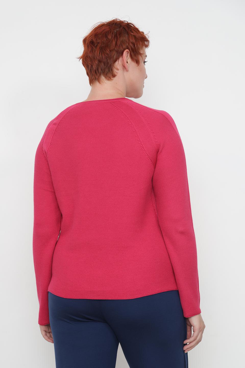 Пуловер Rabe collection малиновый с декором