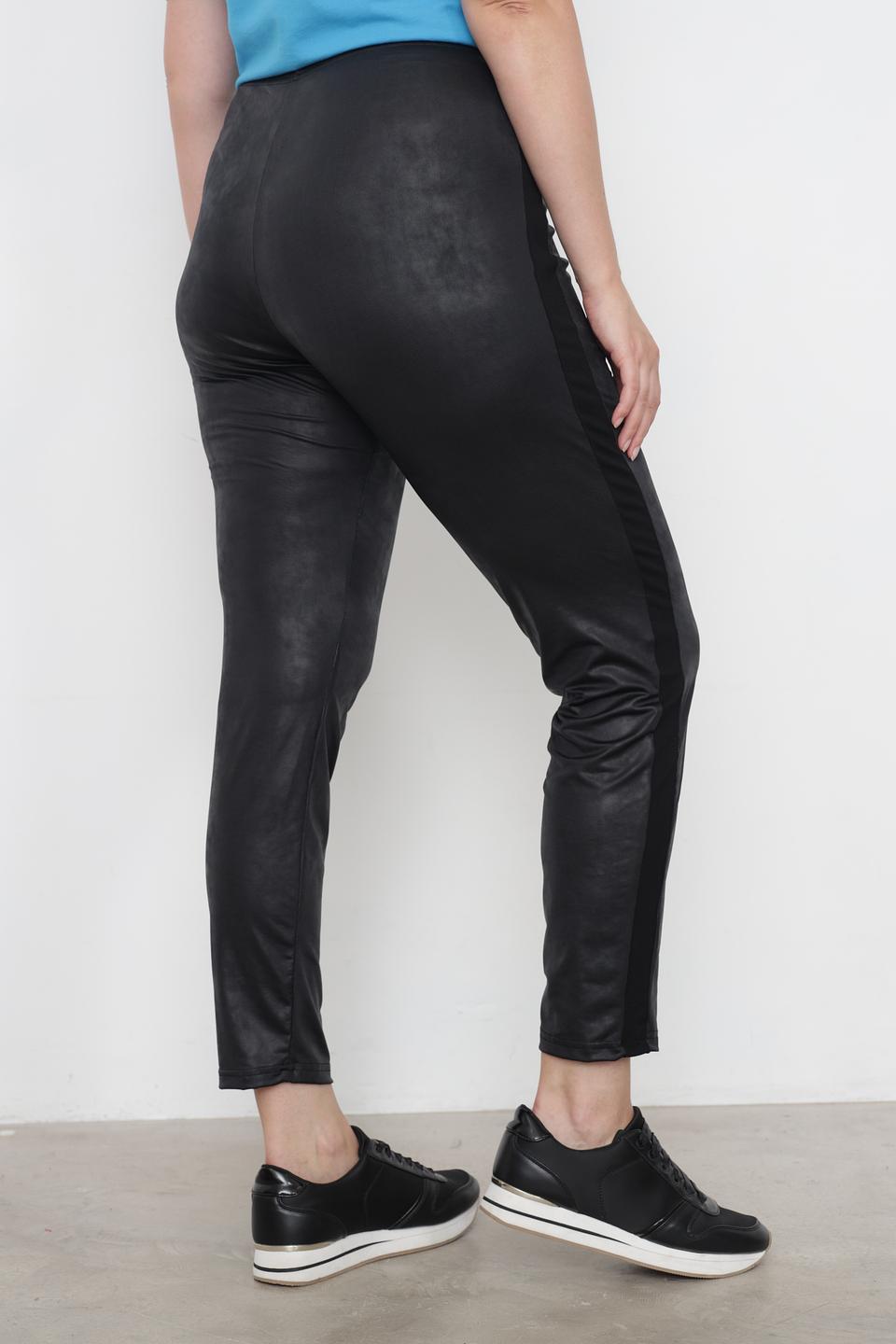 Брюки кожа Doris Streich черные