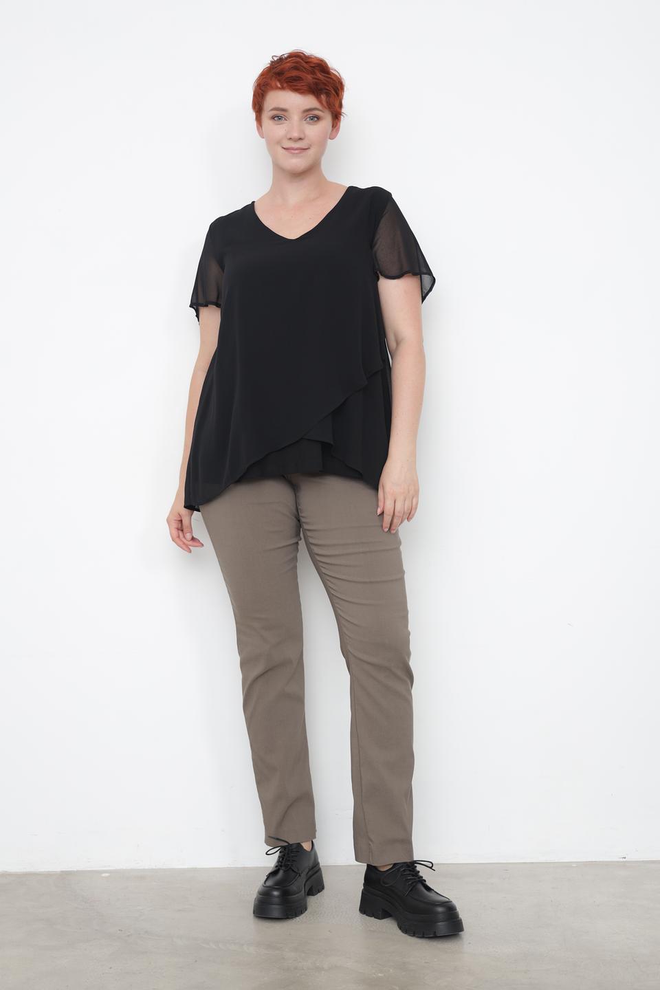 Блуза Samoon с запахом чёрная