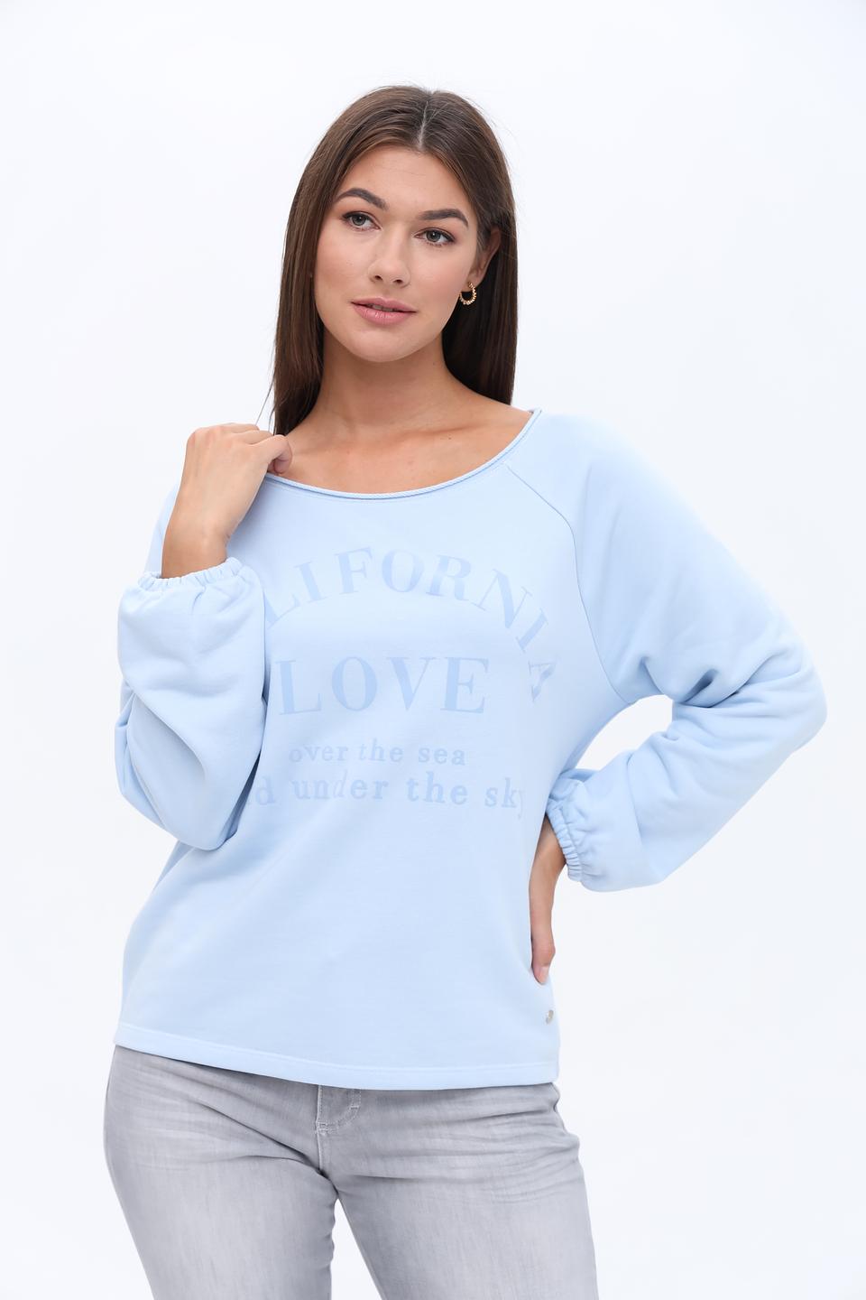 Пуловер Monari голубой с принтом