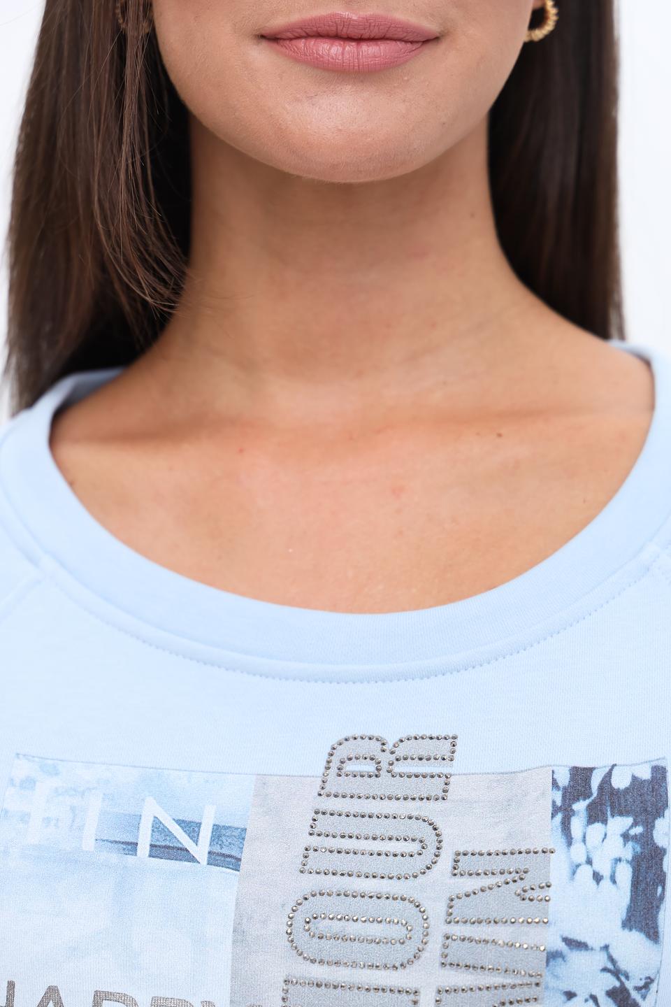 Пуловер Monari голубой с принтом