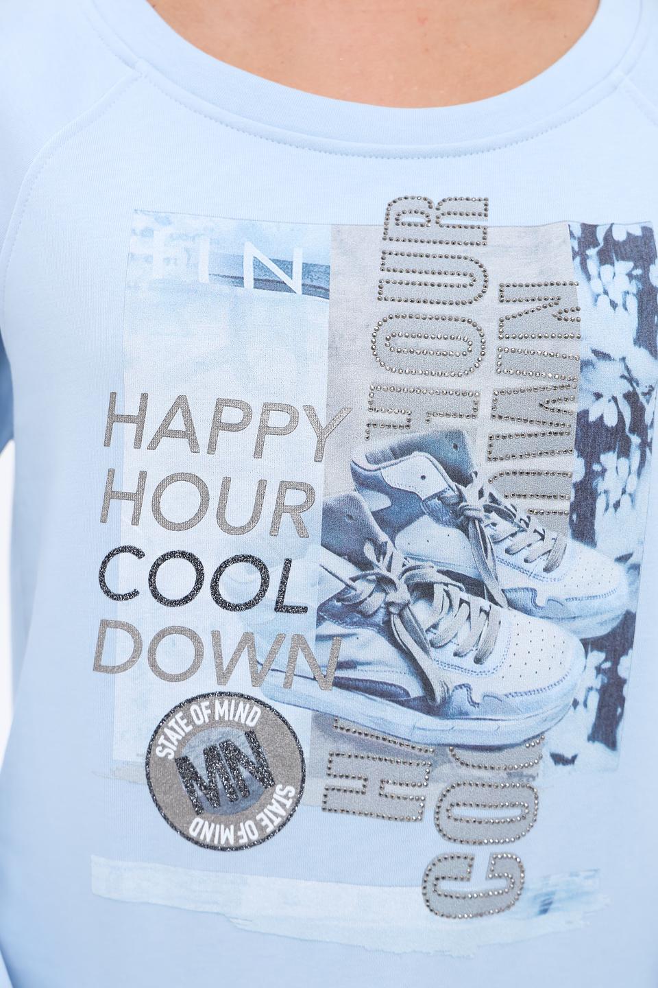 Пуловер Monari голубой с принтом