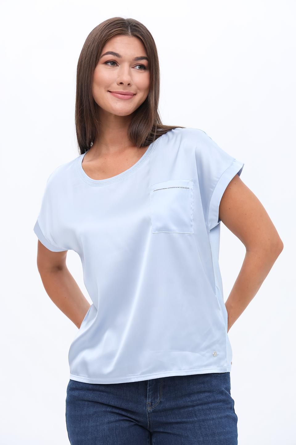 Блуза Monari голубая с карманом