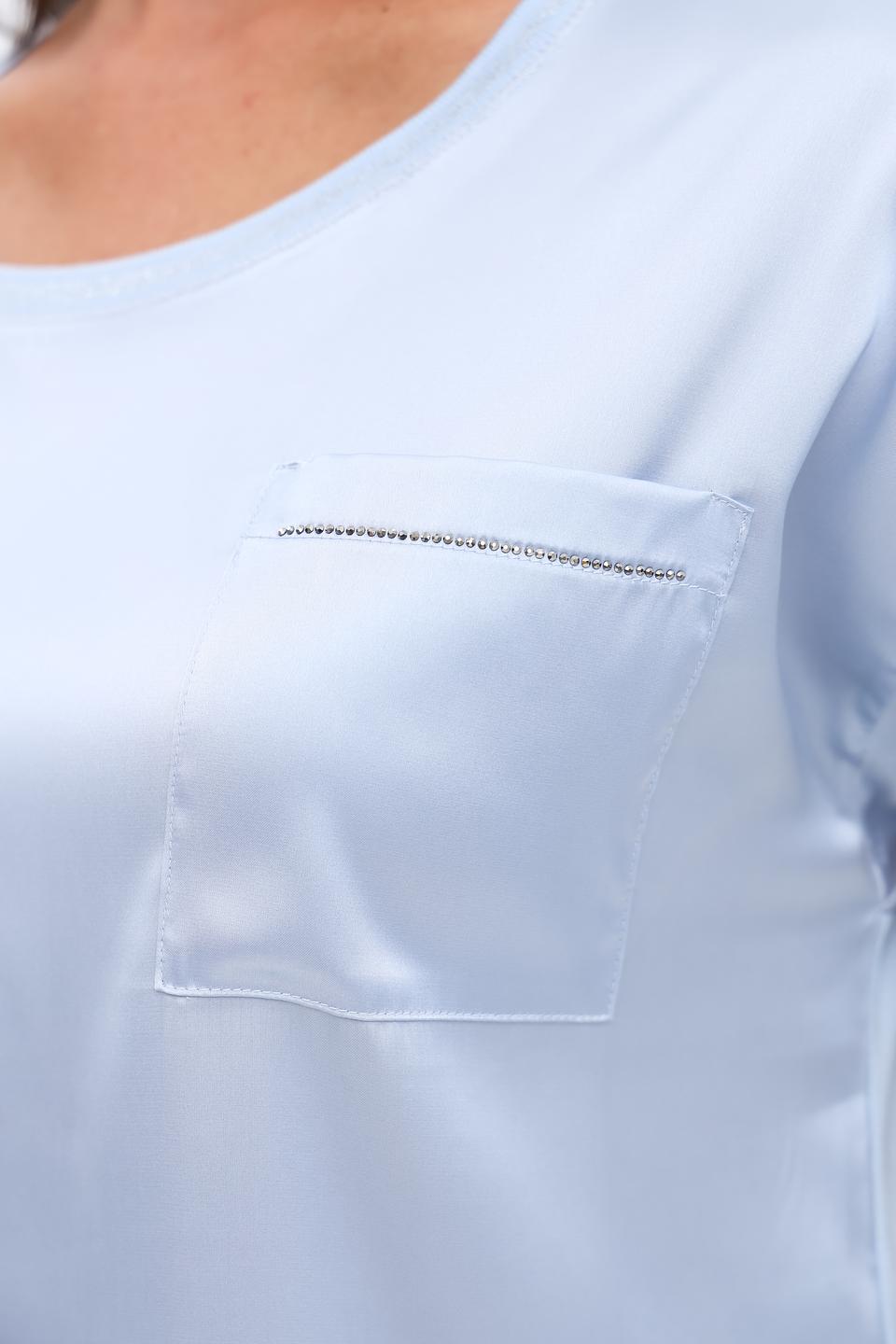 Блуза Monari голубая с карманом