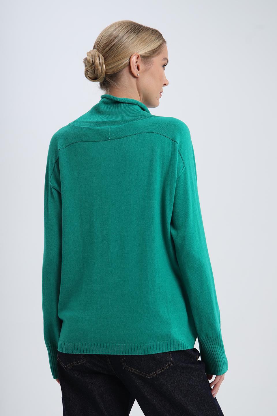 Пуловер Pezzo с горлом изумрудный