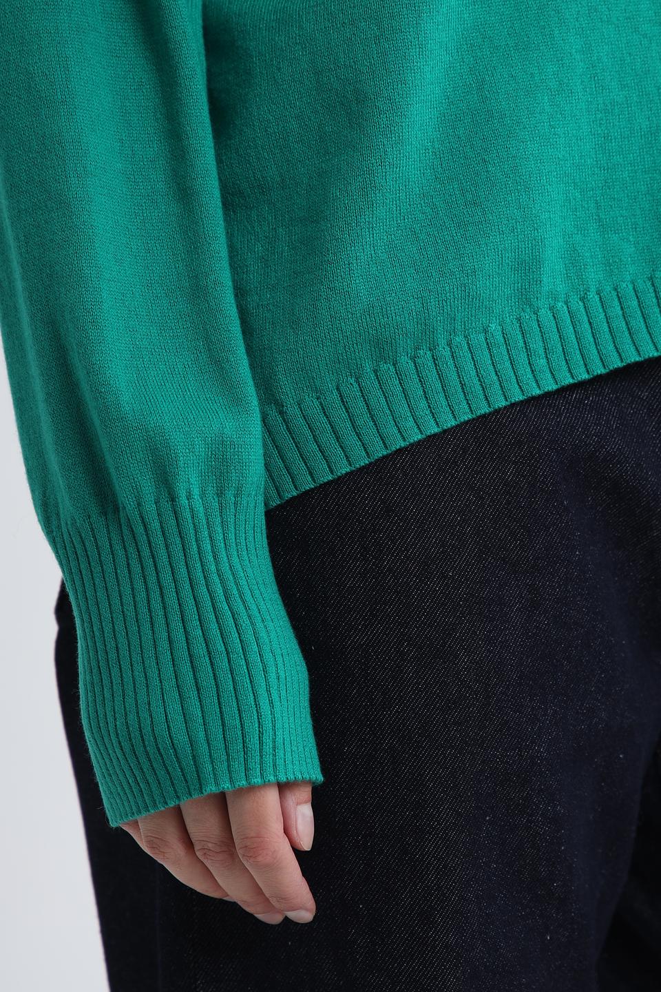 Пуловер Pezzo с горлом изумрудный