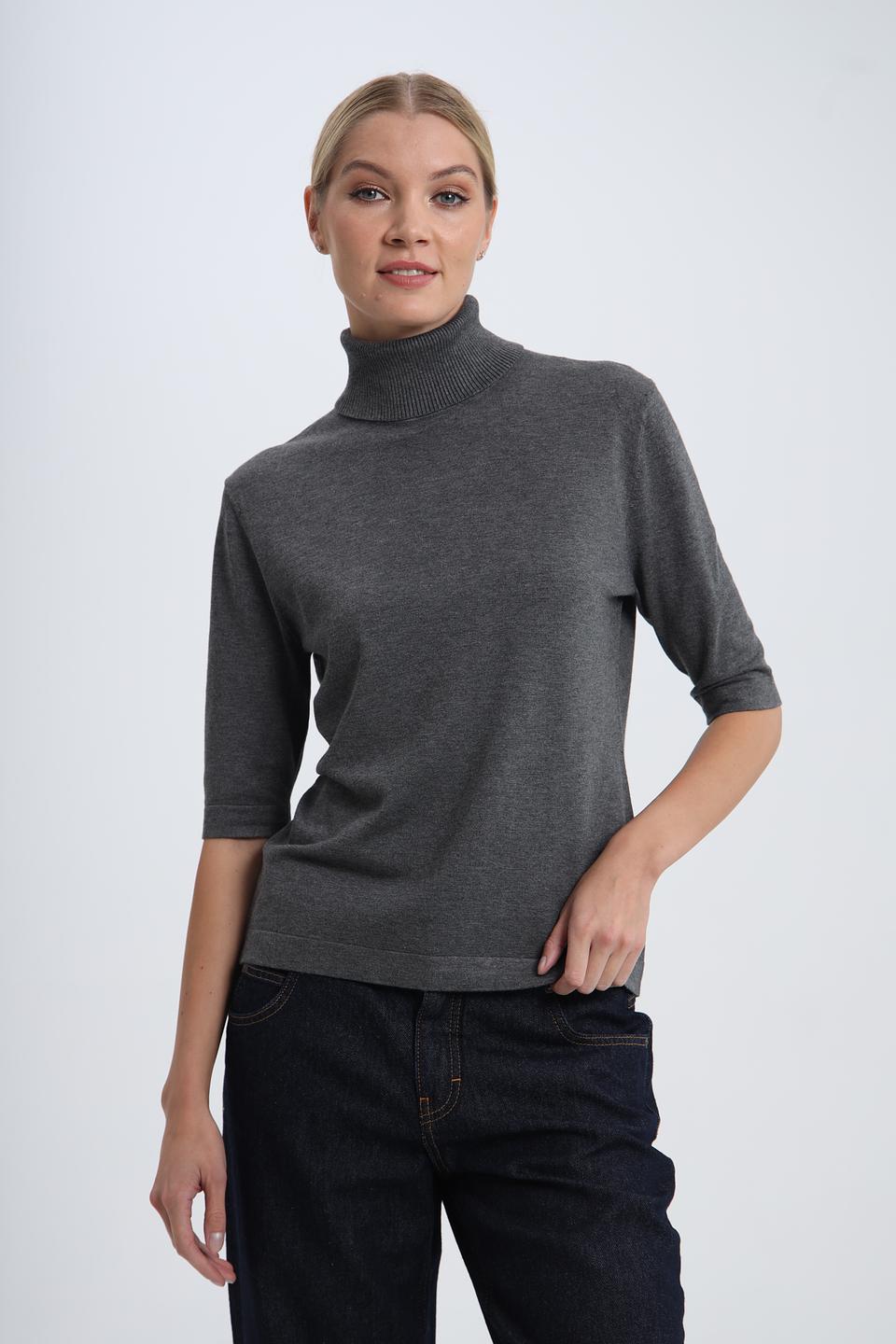 Водолазка Pezzo серая с рукавом 3/4